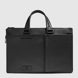 Piquadro Borsa porta pc e porta iPad® in pelle con protezioni antiurto e RFID, espandibile