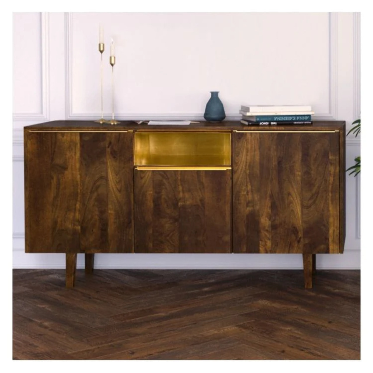 Buffet en bois de manguier 2 portes 1 niche - Taiko