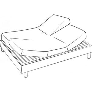 Drap-housse pour lit relevable coton uni bonnet 23 cm - Marron Clair