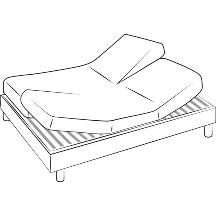 Drap-housse pour lit relevable coton uni bonnet 23 cm - Marron Clair