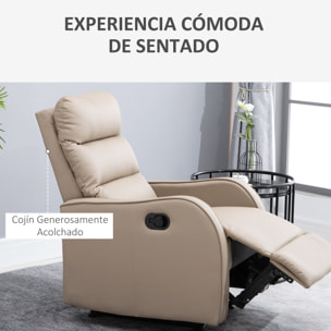 Manual Sofá Reclinable de Cuero de PU 65x89x100cm Marrón