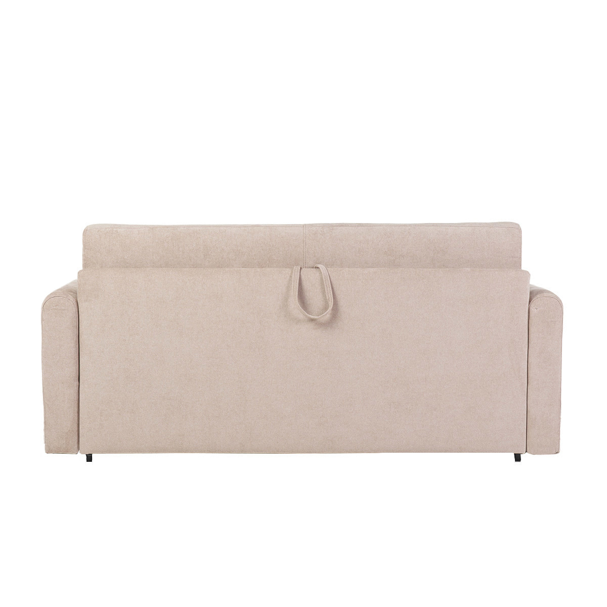 Canapé convertible 3 places en tissu effet velours beige avec matelas 13 cm LETTO