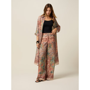 Oltre - Blusa de fantasía en satén - Beige