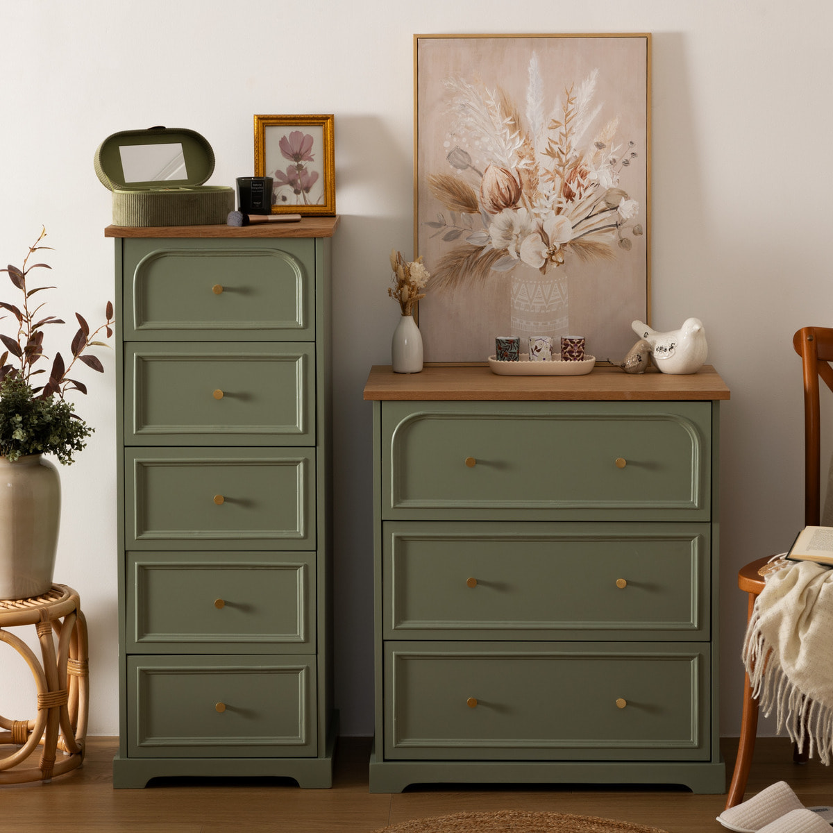 Commode Mohéa vert céladon 3 tiroirs