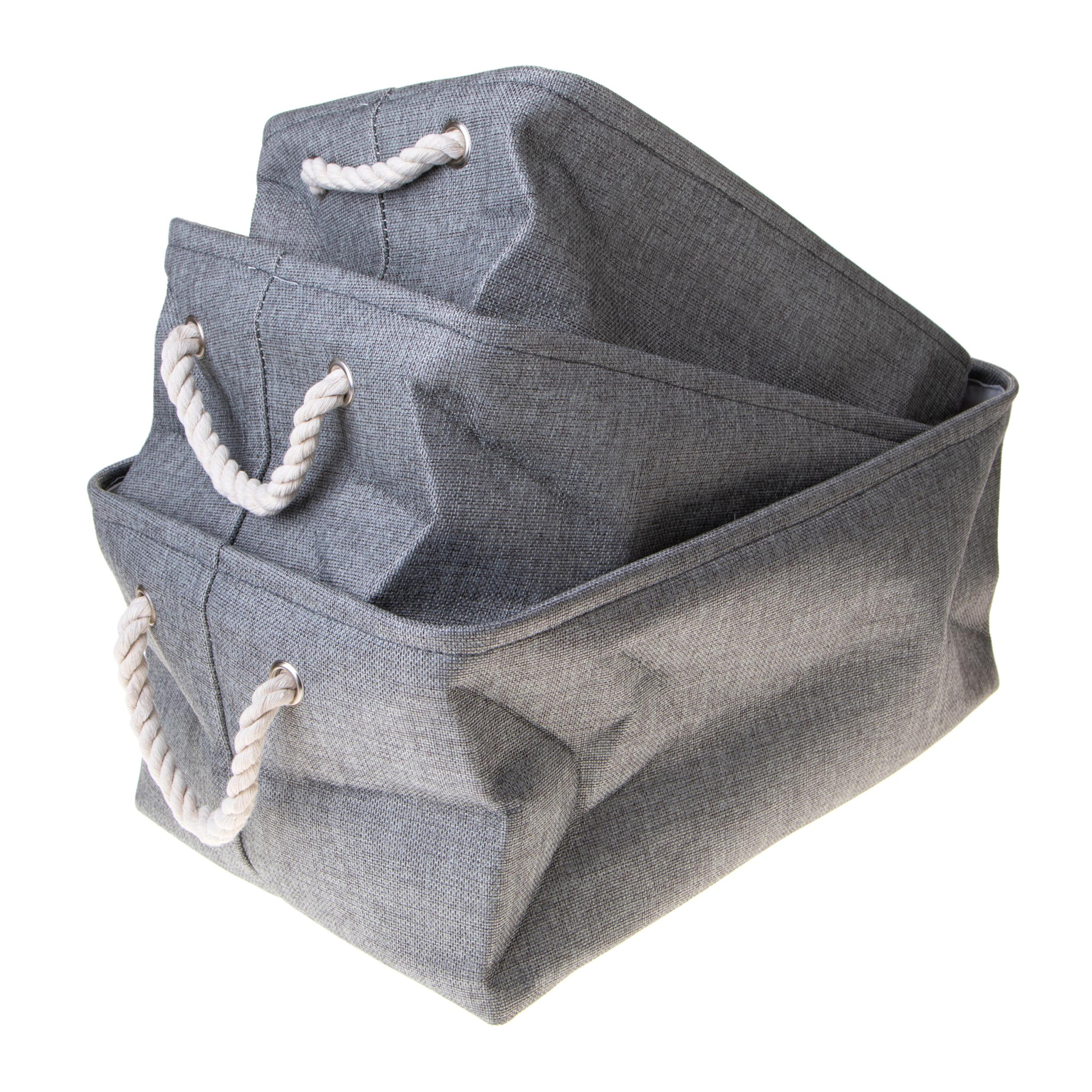 Serie Da 3 Contenitori St.45 Cm - Pezzi 1 - 45X22X32cm - Colore: Grigio - Bianchi Dino - Decorazioni Varie