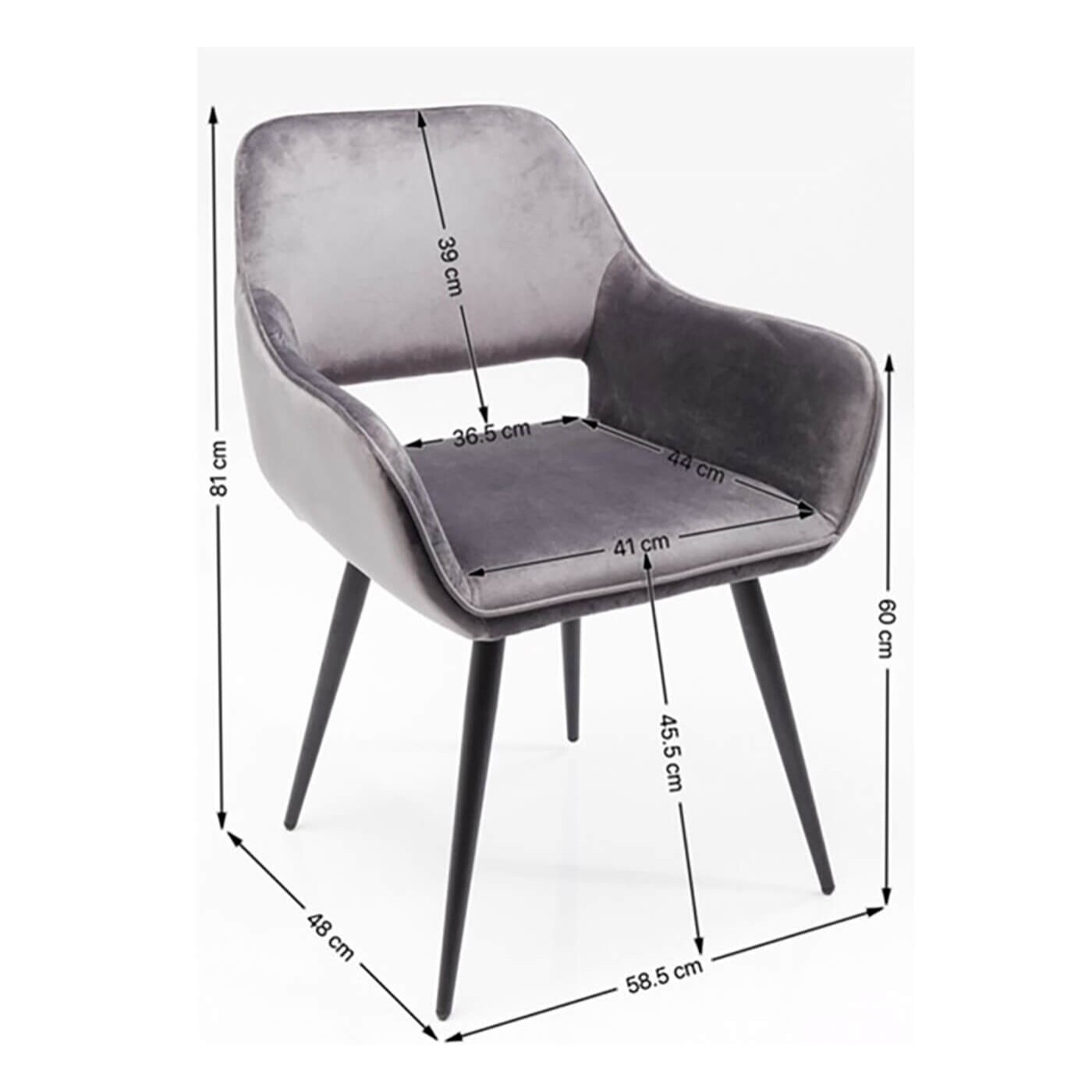 Chaise avec accoudoirs San Francisco crème Kare Design