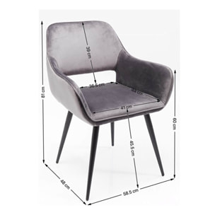 Chaise avec accoudoirs San Francisco crème Kare Design