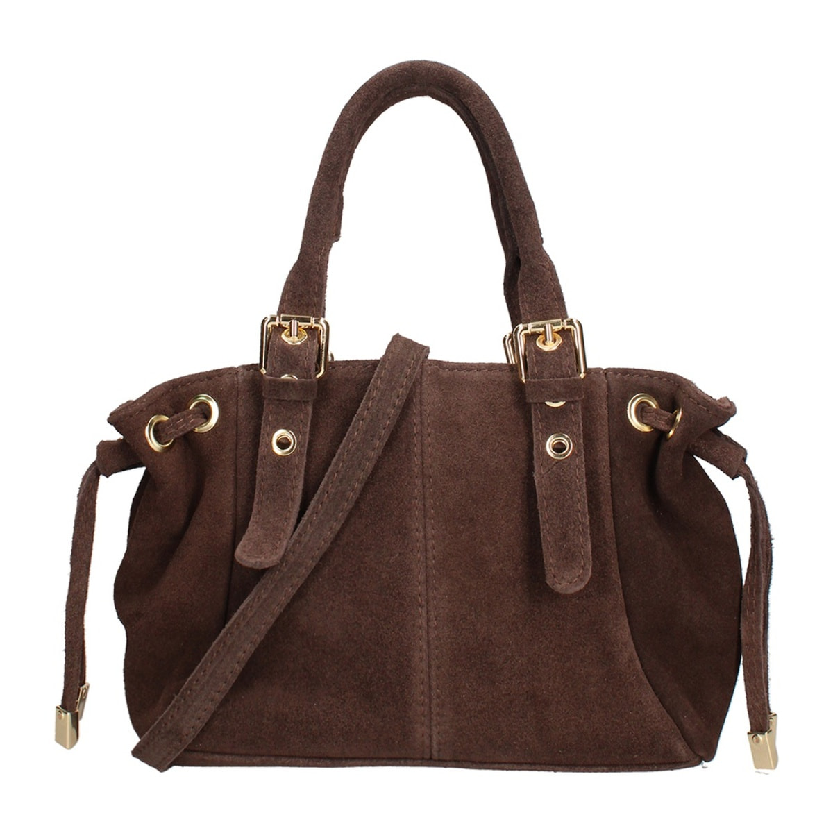 Borsa a mano da donna Made in Italy - Modello Elara Nova - Pelle scamosciata - 14.0 x 8.0 x 25.0 cm