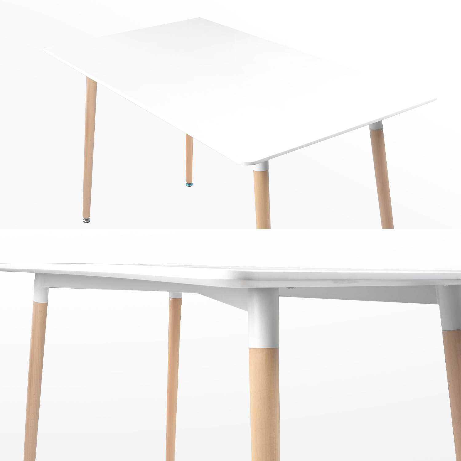 Table rectangulaire 120 × 70cm blanche PIA