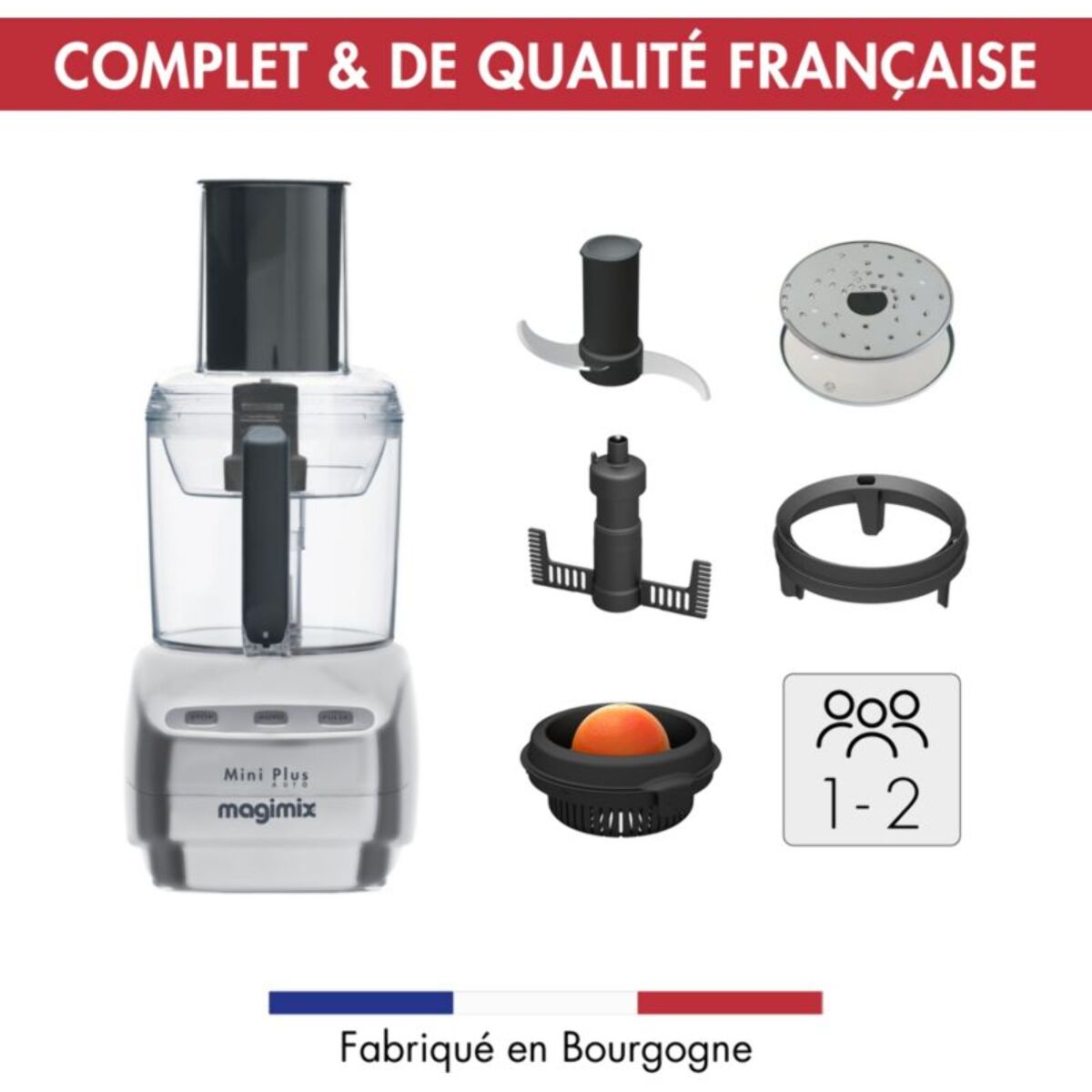 Robot multifonction MAGIMIX 18261F Mini Plus Chrome Brillant