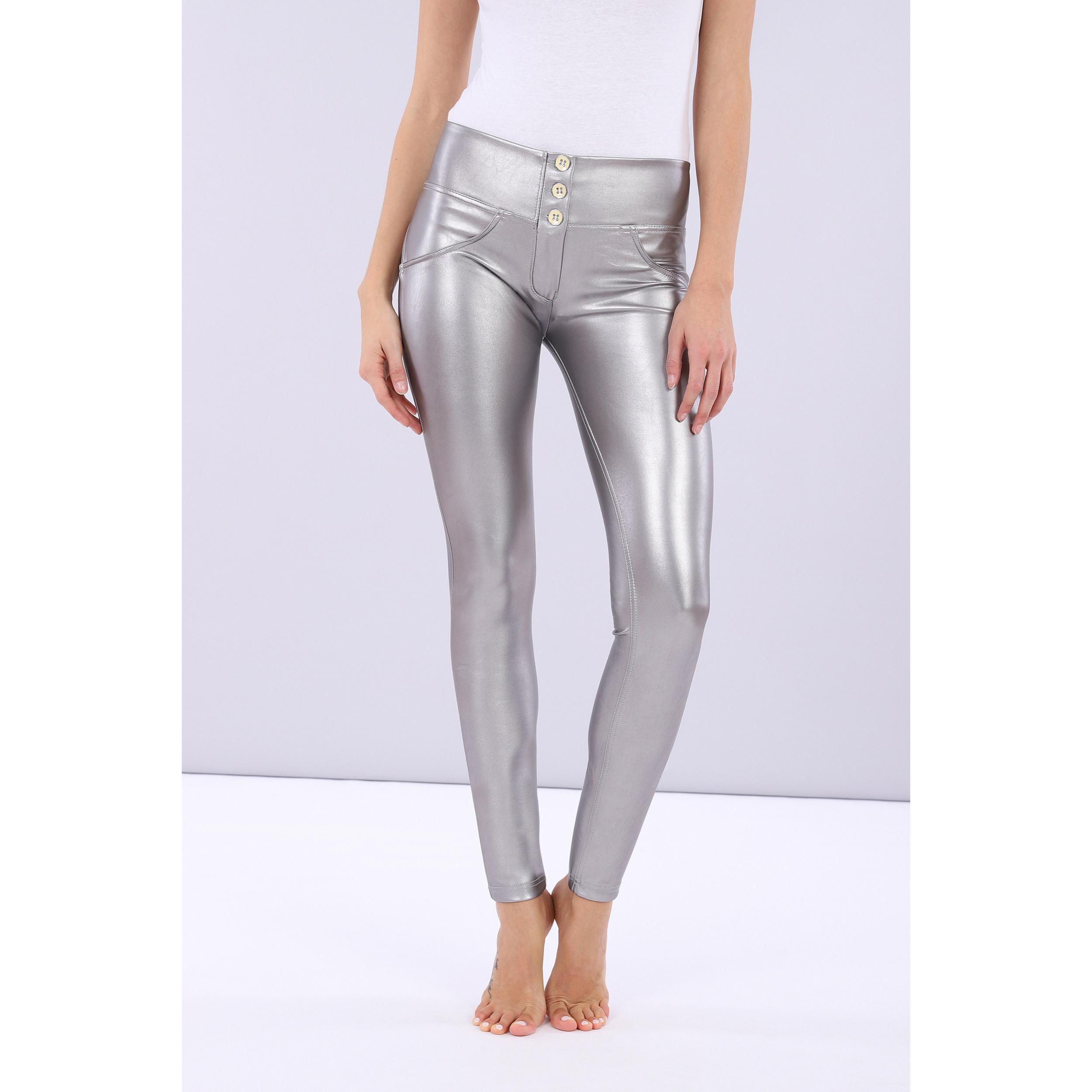 Pantaloni donna WR.UP® skinny in similpelle metallizata opaca