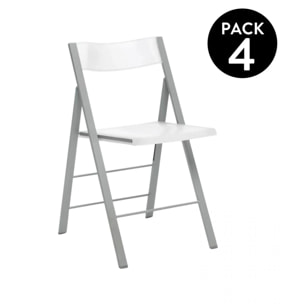 Pack 4 sillas plegables Pisa Blanco