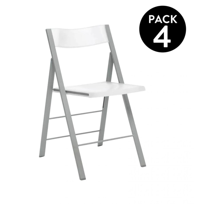 Pack 4 sillas plegables Pisa Blanco