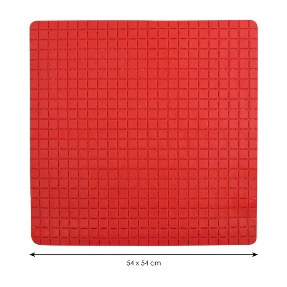 Tapis Fond de douche antidérapant Caoutchouc QUADRO 54x54cm Rouge MSV