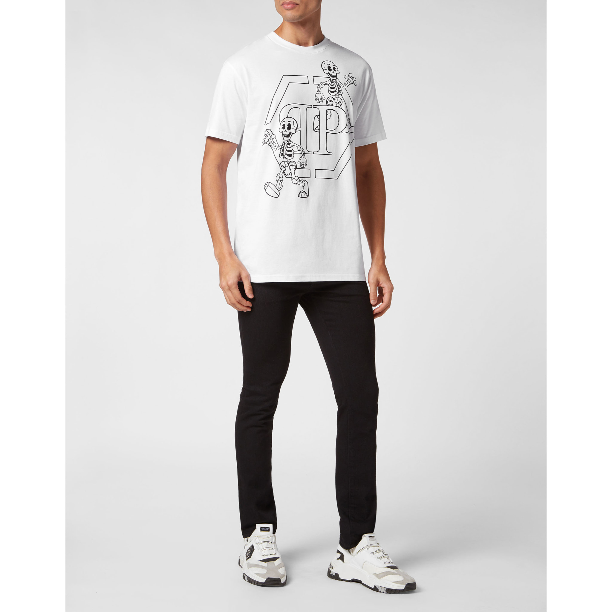 PHILIPP PLEIN T-Shirt Round Neck SKELETON