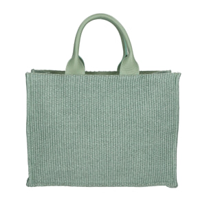 Borsa a mano da donna - Modello False - Misto pelle e tessuto - 31.0 x 41.5 x 15.5 cm