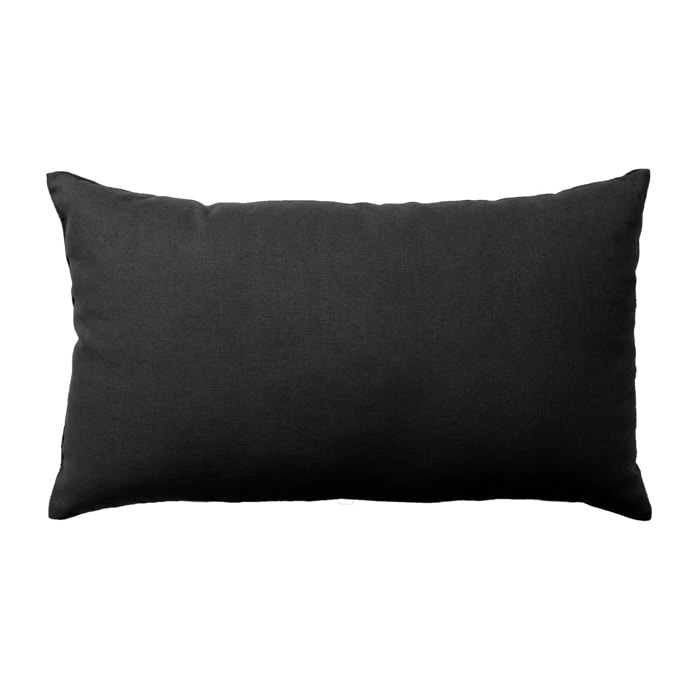Coussin non déhoussable en coton uni - Gris anthracite