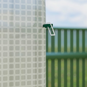 Serre de jardin 2,8 m² porte zippée 2 fenêtres acier PE blanc