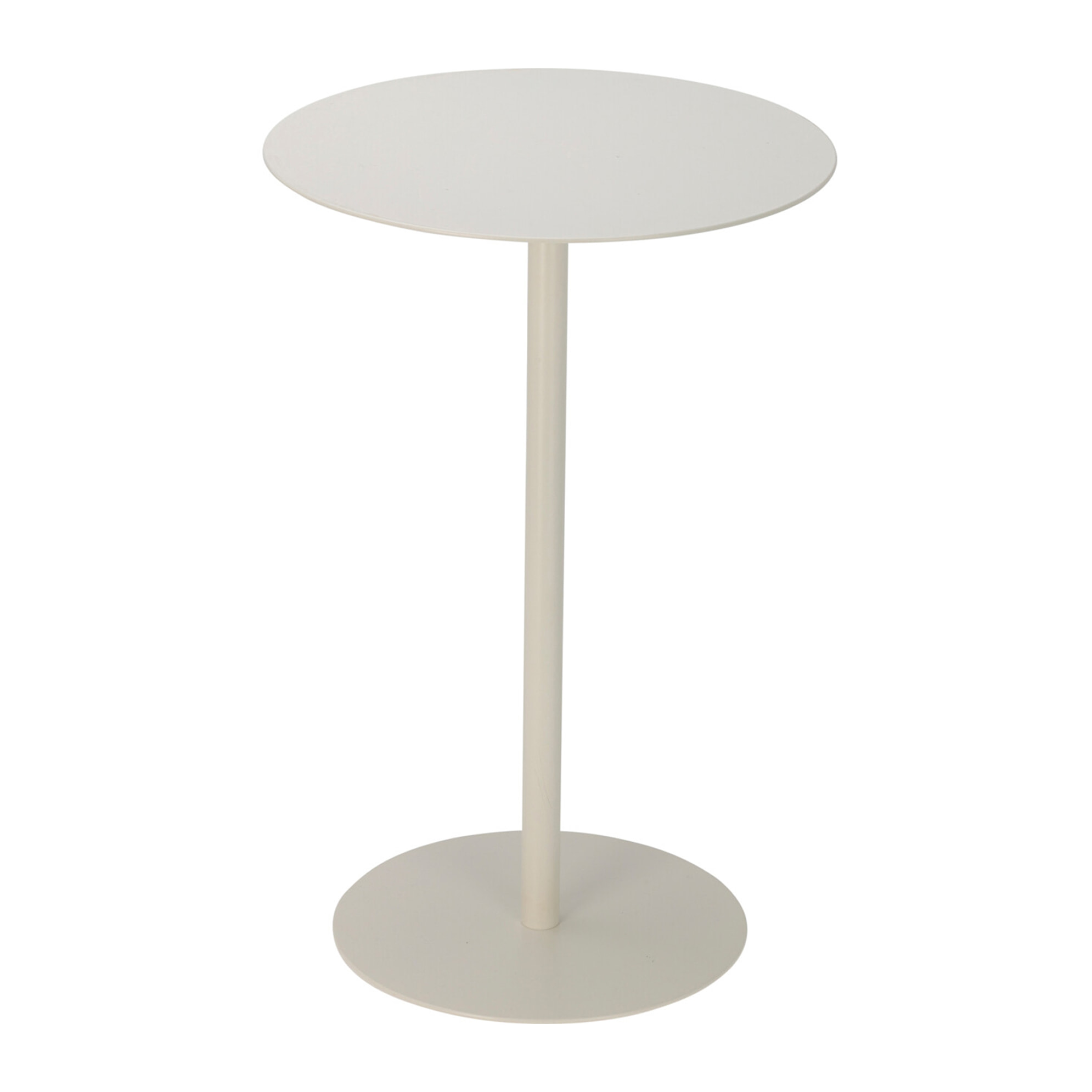 Mesa auxiliar redonda de hierro blanco diseño versátil y ligero para decorar tu hogar 35x35x53cm