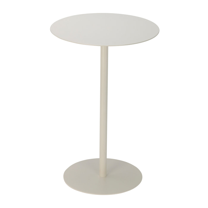 Mesa auxiliar redonda de hierro blanco diseño versátil y ligero para decorar tu hogar 35x35x53cm