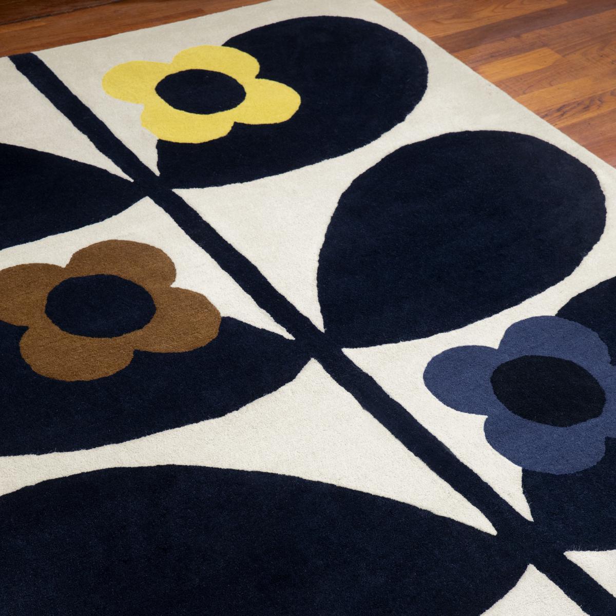 Tapis salon et chambre fait main en laine motif floral ZASO