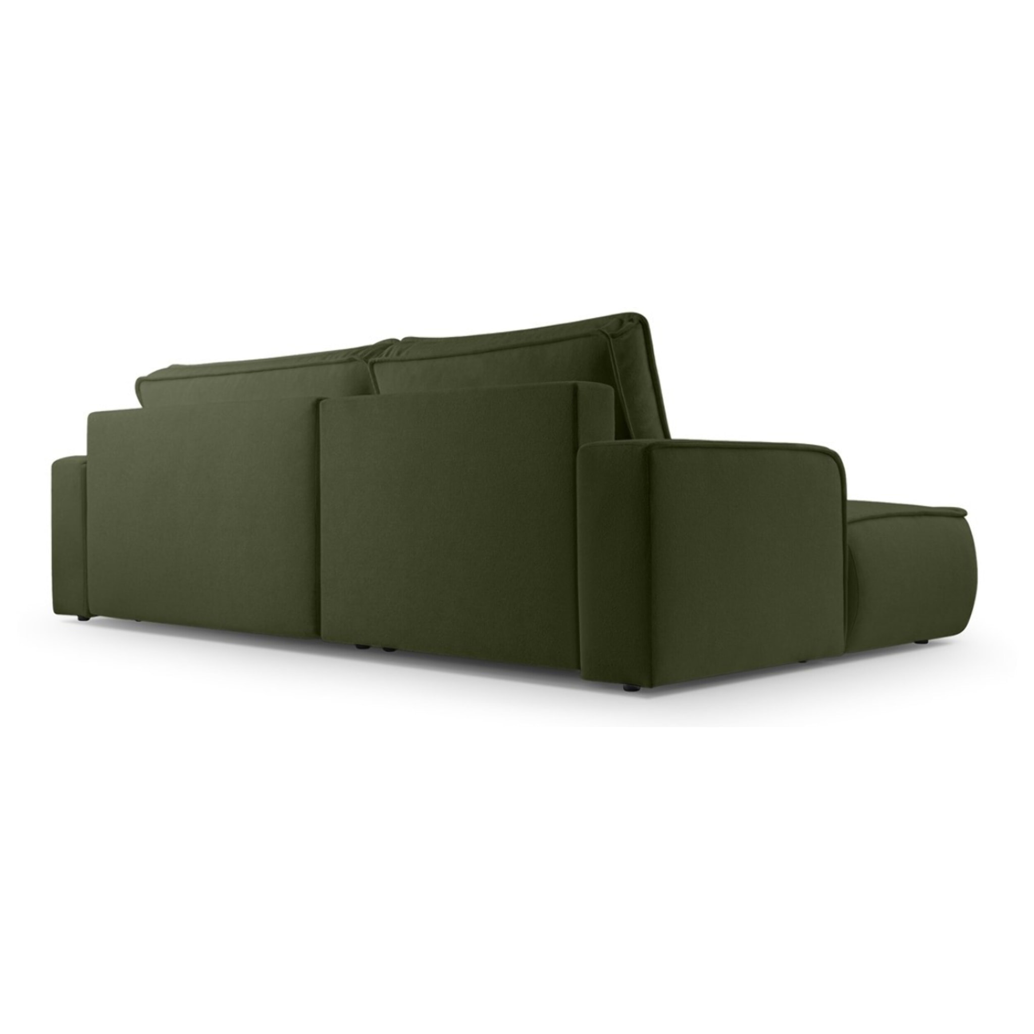 Nessino - canapé d'angle gauche 4 places - convertible avec coffre - en tissu texturé - Vert