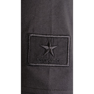 T-shirt Esercito nera in cotone uomo