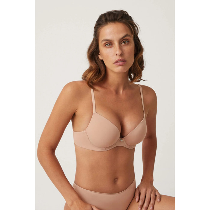 Reggiseno push-up doppio beige, coppa B