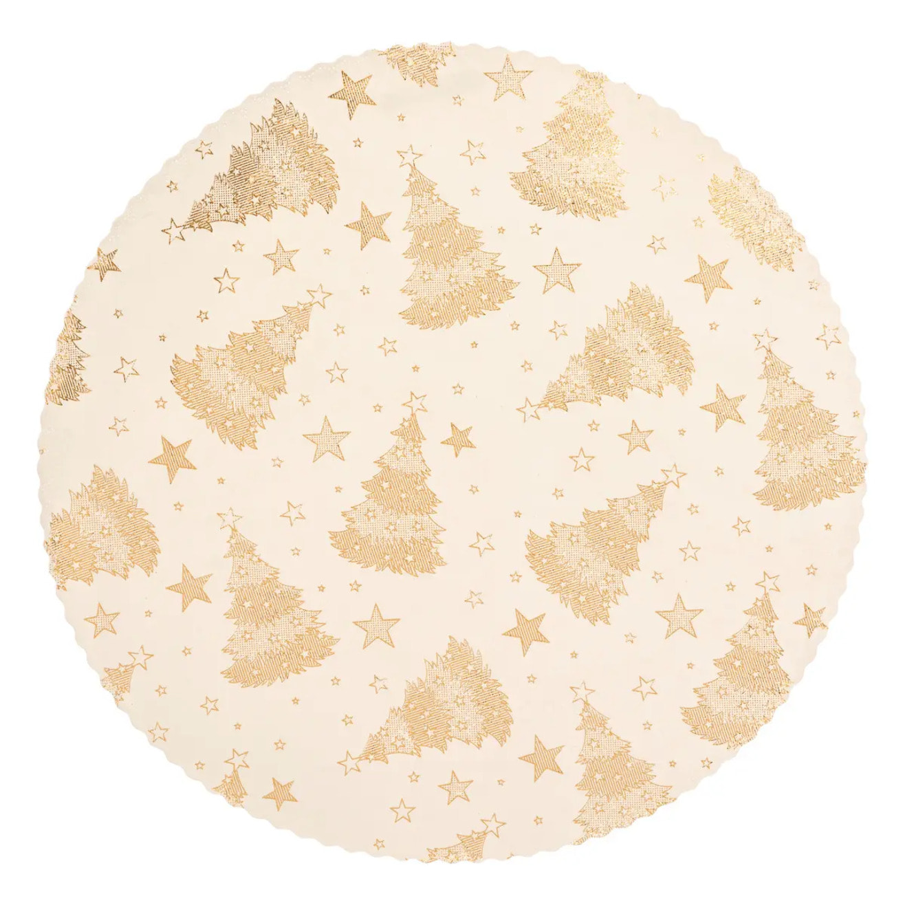 Set de table rond velours blanc et doré