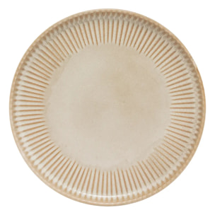 Lot de 6 assiettes dessert Chloe beige D20,5xH2,2cm