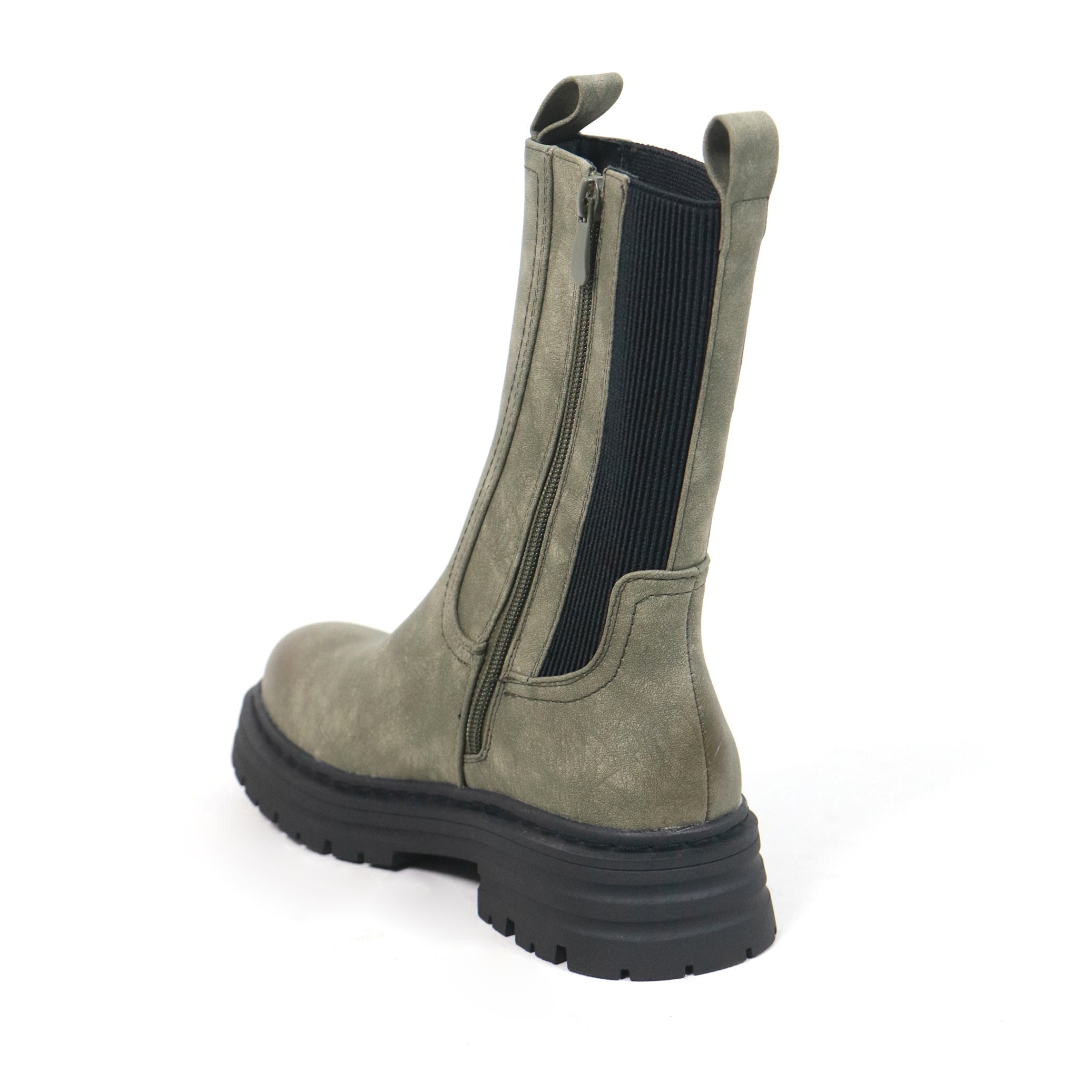 STIVALETTO ELASTICO E ZIP CHOCOLA' VERDE