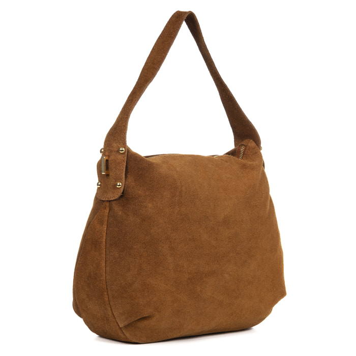 Acerenza Bolso de hombro Mujer.Piel auténtica Gamuza