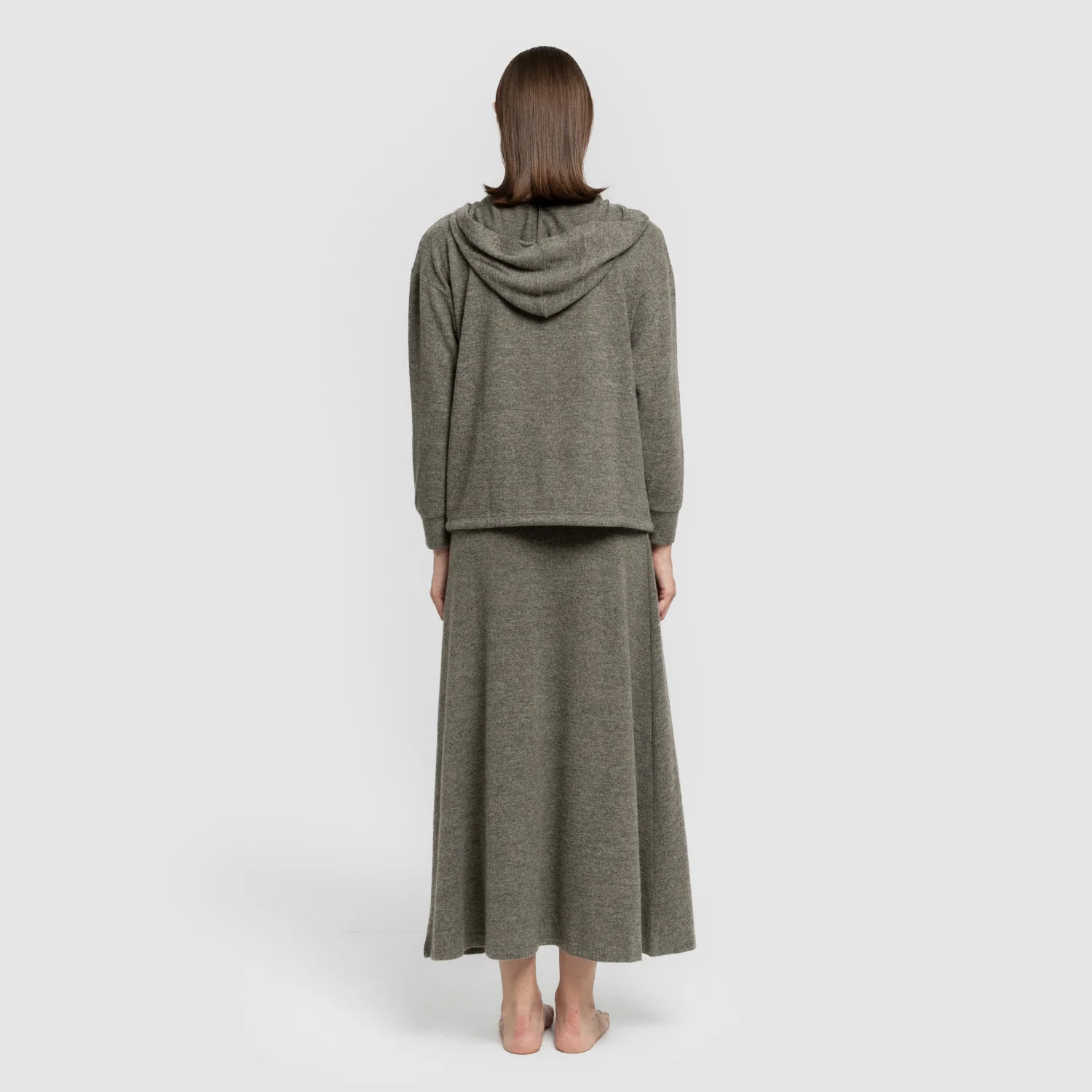 Falda midi evasé new punto extra suave