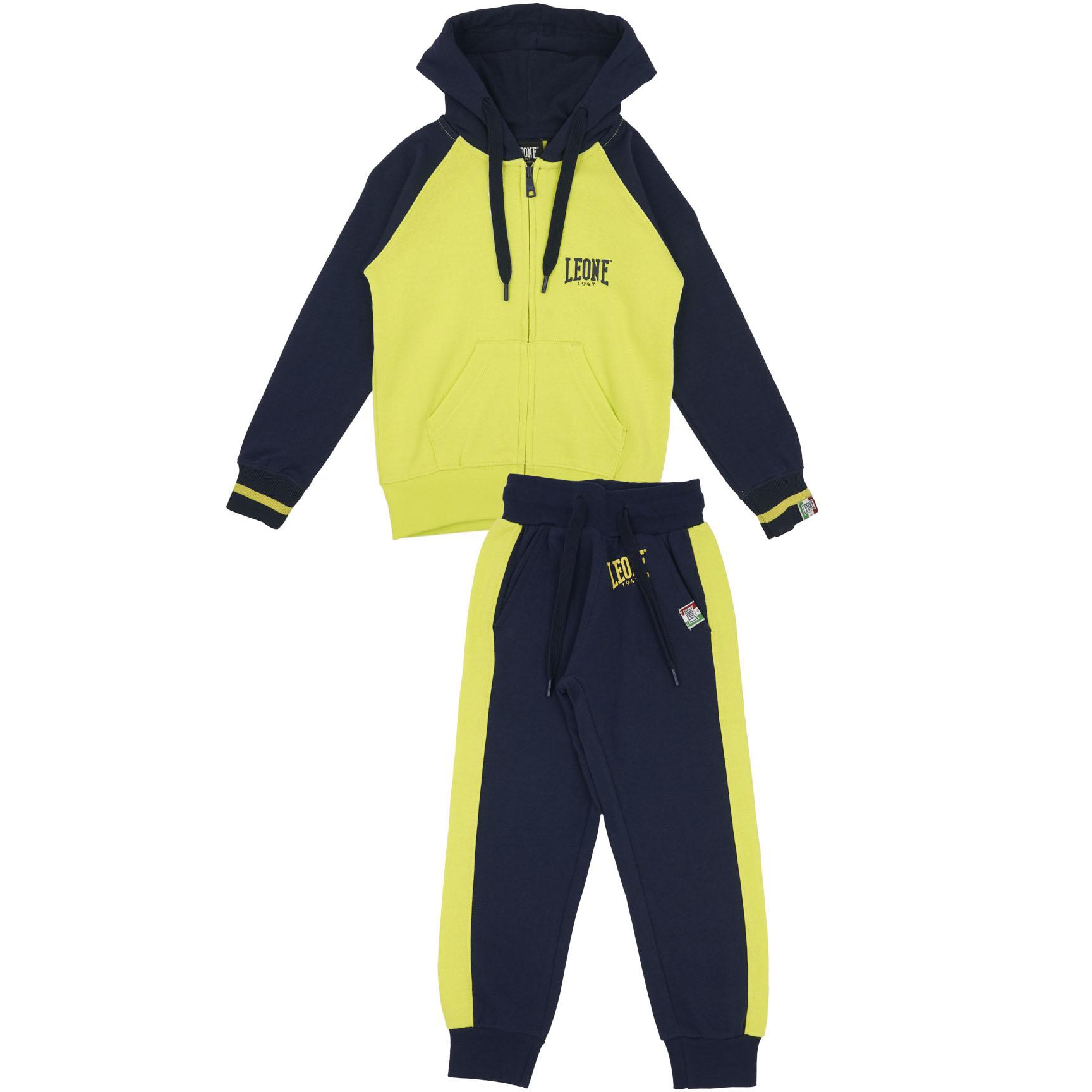 Tuta da bambino, cappuccio, full zip e logo piccolo Basic