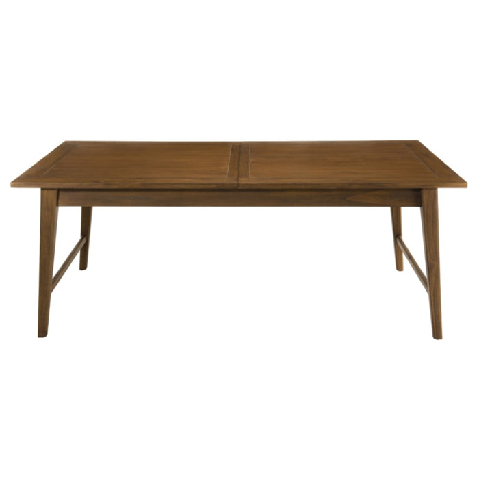 LARA - Table à manger rectangulaire extensible marron 200/240cm bois Mindi