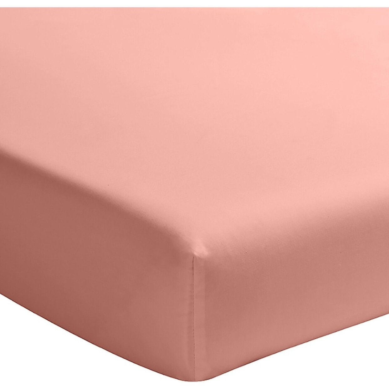 Drap housse - Bonnet 30cm 100% percale de coton lavé rose profond