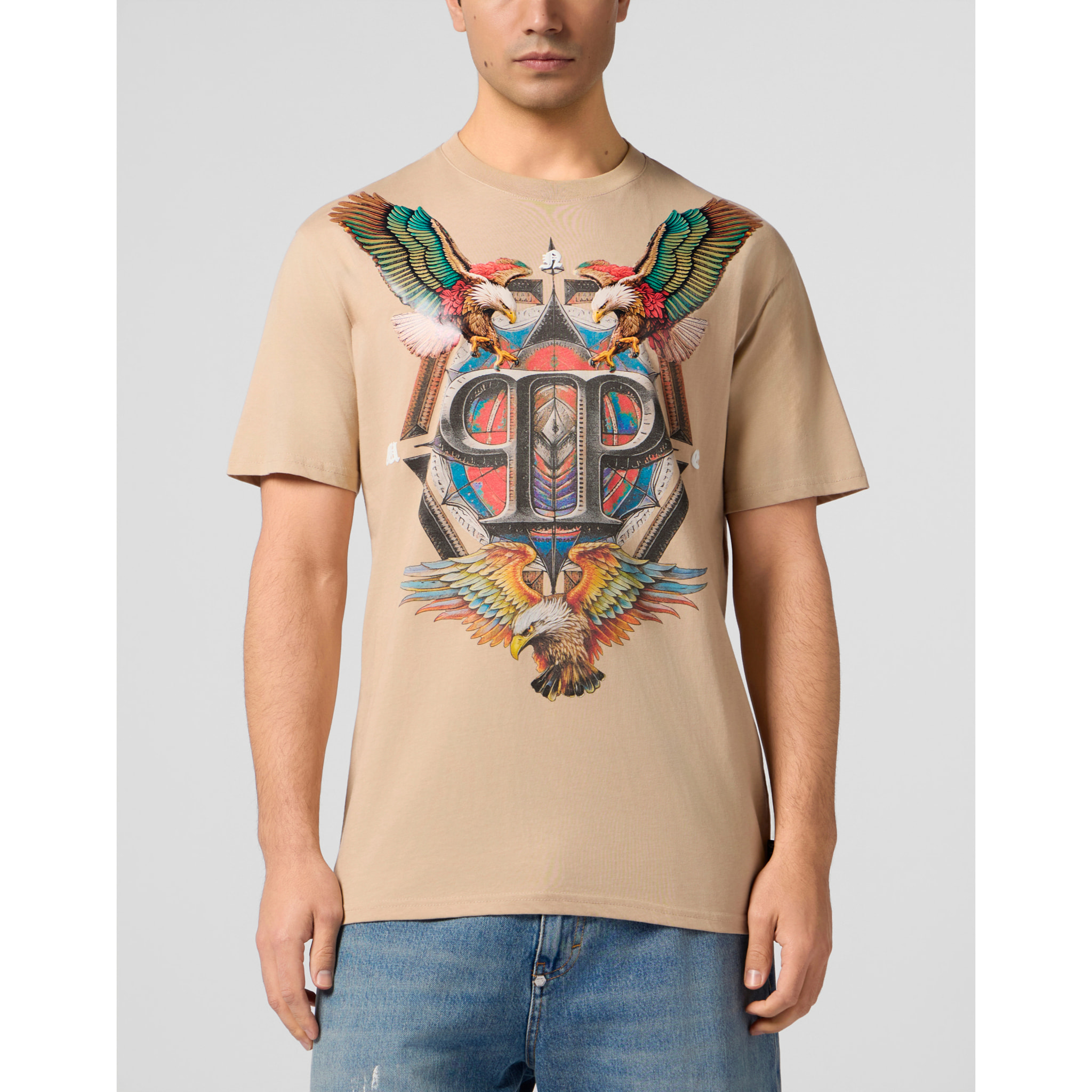 PHILIPP PLEIN Round Neck T-Shirt Eagle Tattoo