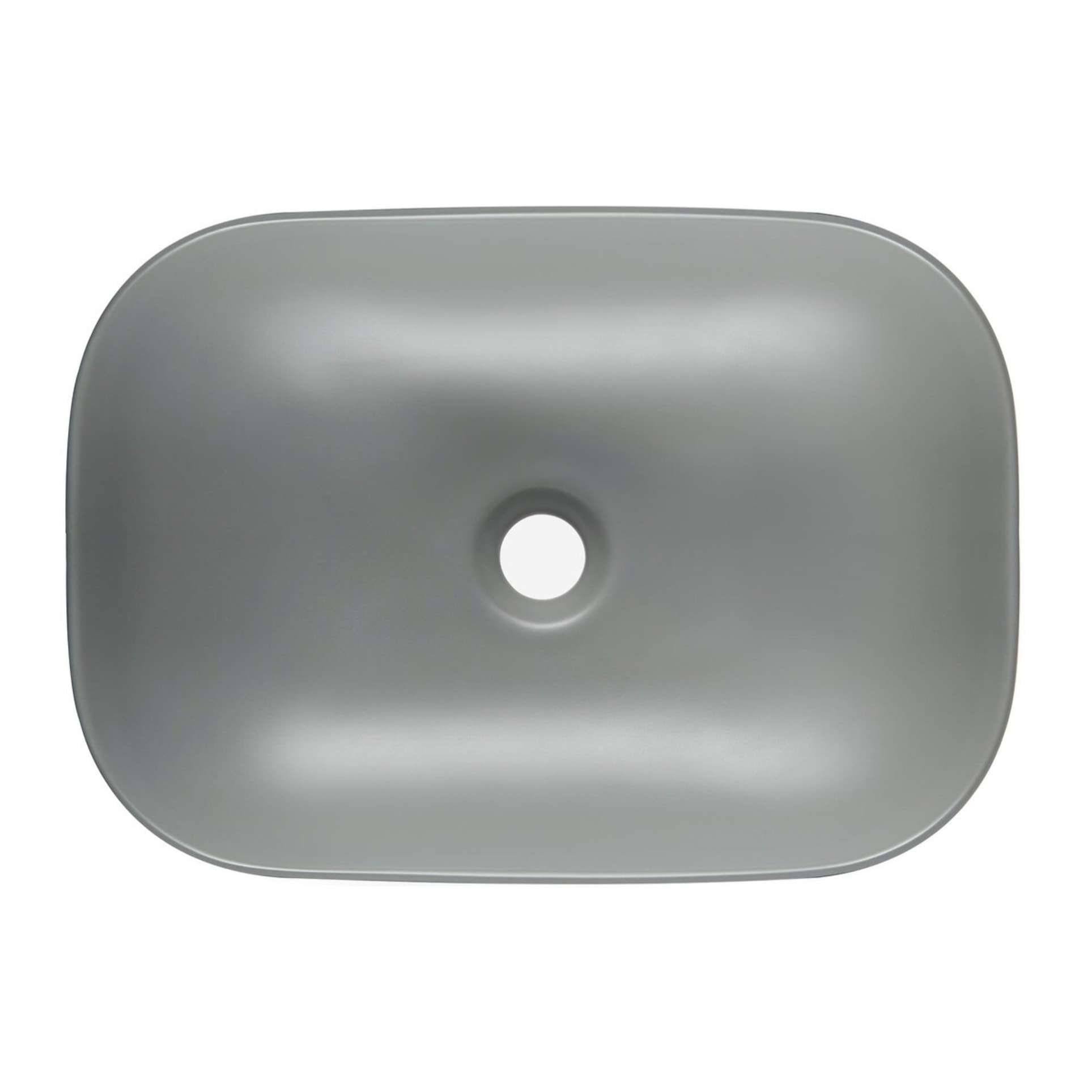 Vasque à poser rectangulaire en céramique 45,5 x 32,5 cm - gris mat - sans trop-plein - SAT Infinitio