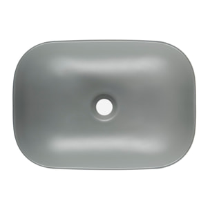 Vasque à poser rectangulaire en céramique 45,5 x 32,5 cm - gris mat - sans trop-plein - SAT Infinitio