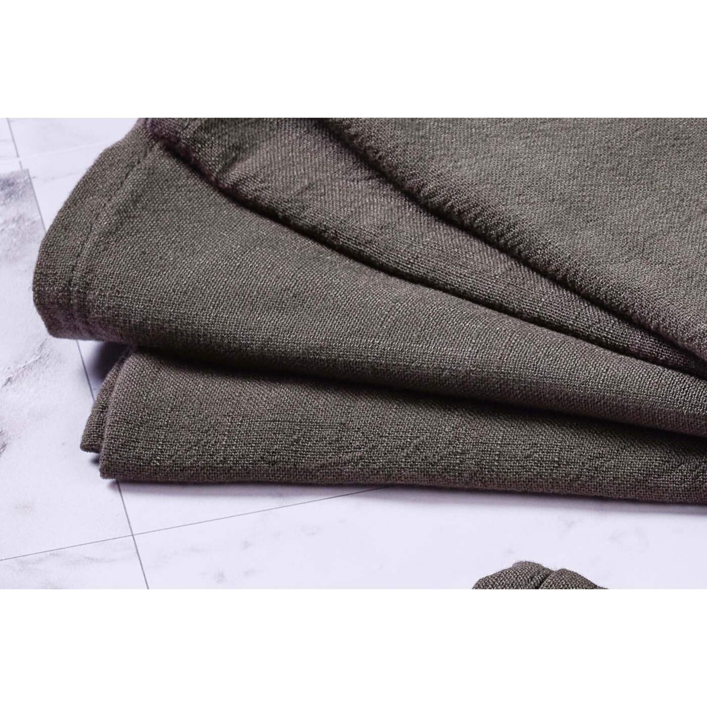 Serviette de table - 6 pièces - Lin et coton gris anthracite