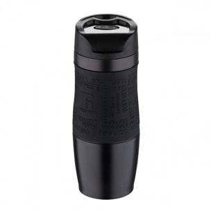Termo mug 400ml acero inoxidable, colección Walking Anywhere negro-Bergner