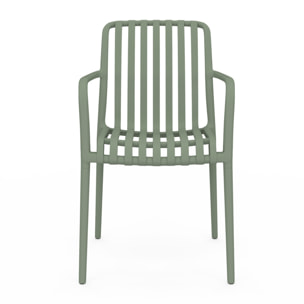 Chaises de jardin empilables Oviedo polypropylène vert - lot de 4