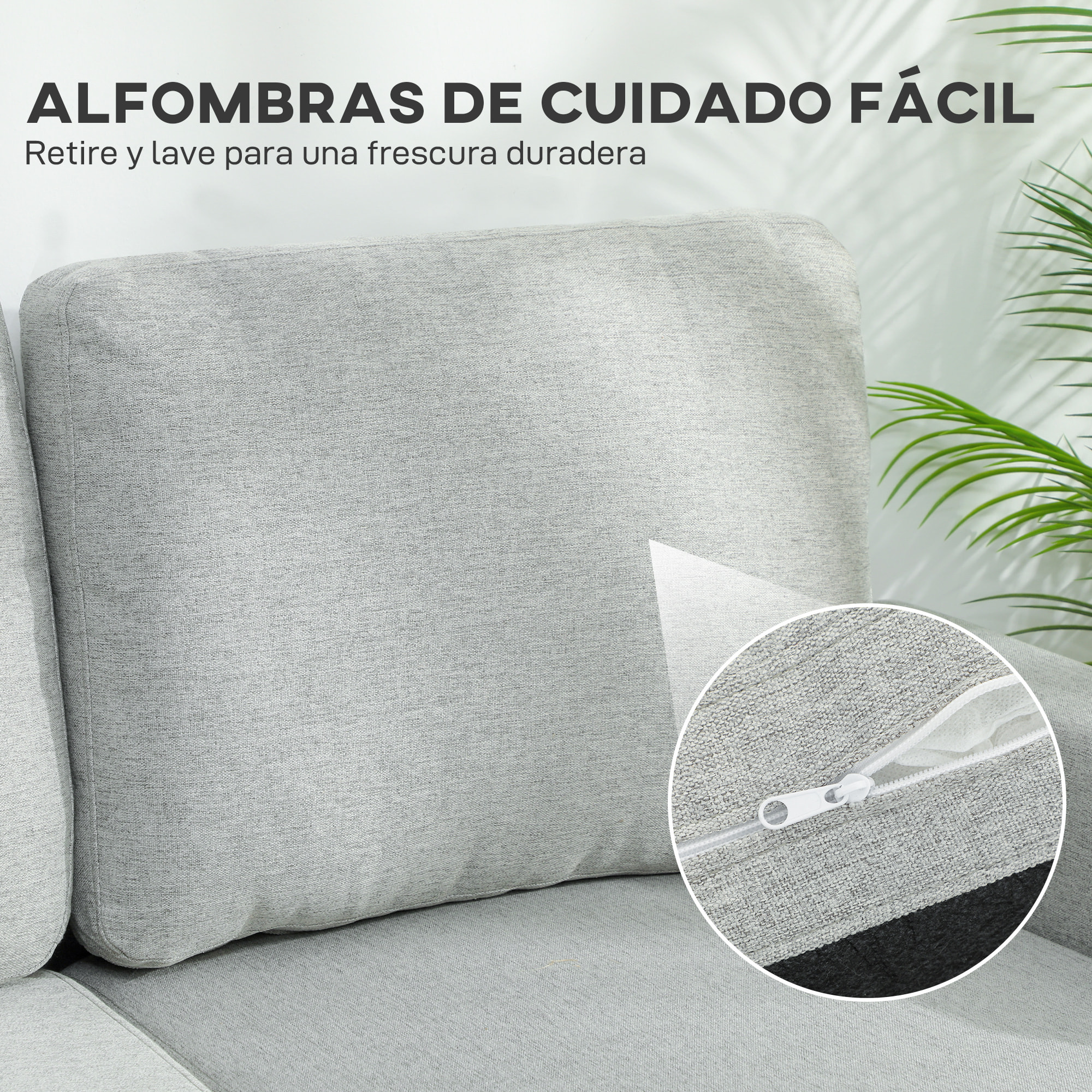Sofá Cama Chaise Longue de 3 Plazas, Chaise Longue Reversible Ambos Lados con Almacenaje, Sofá Cama Esquinero Desplegable con Fundas de Cojines Removibles, Tapizado en Lino, para Salón, Gris