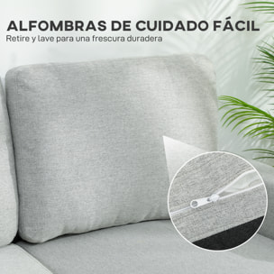 Sofá Cama Chaise Longue de 3 Plazas, Chaise Longue Reversible Ambos Lados con Almacenaje, Sofá Cama Esquinero Desplegable con Fundas de Cojines Removibles, Tapizado en Lino, para Salón, Gris