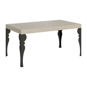 Table extensible 90x160/264 cm Paxon cachemire pieds anthracite