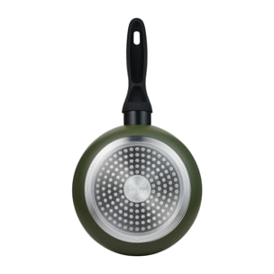 Sartén en aluminio prensado, antiadherente y ligera para cocina diaria, verde