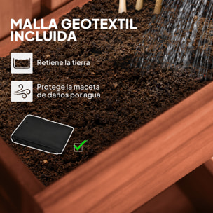 Jardinera de Pared con Enrejado, Jardinera Exterior Grande de Madera con 3 Macetas Móviles y Orificio de Drenaje, para Exterior, Jardín, Terraza, Patio, 60x16x80 cm, Marrón