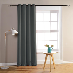 Rideau occultant pour chambre et salon - Gris anthracite