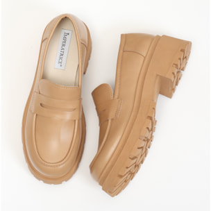 Mocassini platform in simil pelle