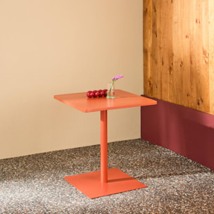 Table de jardin bistrot carré acier 2 places 70 cm intérieur/extérieur  OREA